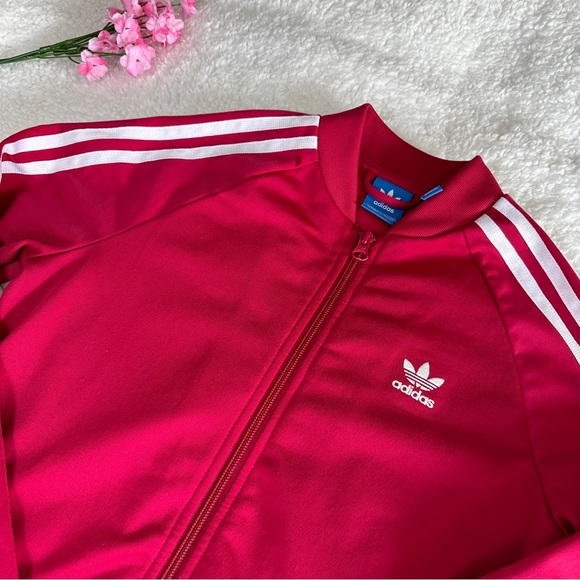 Adidas Three Stripe Hot Pink Jacket - Picture 6 of 8